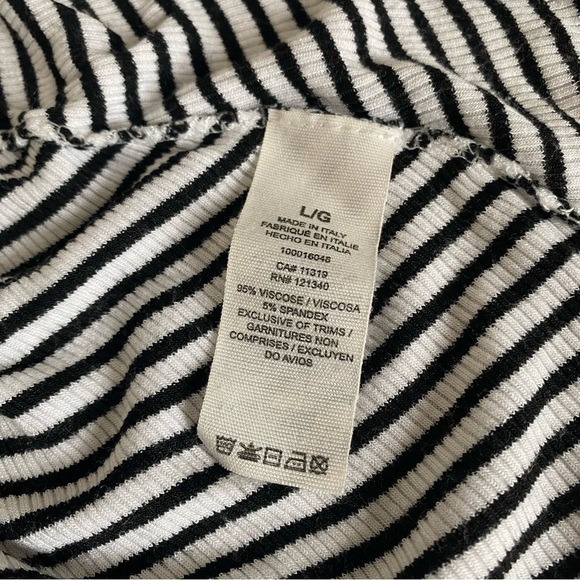 Garage Black and White Stripe Mock Neck Dress Size Large - Picture 6 of 6